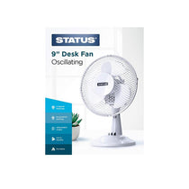 Status 9 Inch Oscillating Desk Fan With 2 Speed Settings Portable Cooling Fan 16W White