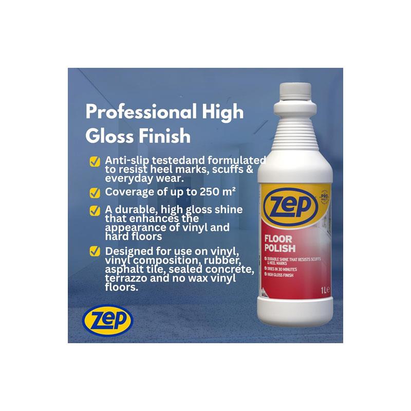 Zep Floor Polish High Gloss Vinyl Hard Floor Shine Anti Slip Finish 1 Litre Secondary image
