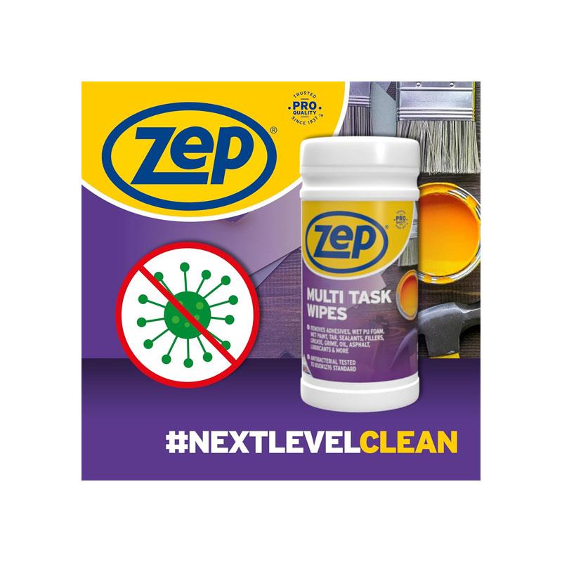 Zep Multi Task Wipes 100 Heavy Duty Cleaning Adhesive Paint Removal Bucket