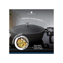 MasterClass 16cm Casserole Dish With Lid Cast Aluminium 1.4 Litre Black