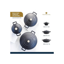 MasterClass 16cm Casserole Dish With Lid Cast Aluminium 1.4 Litre Black