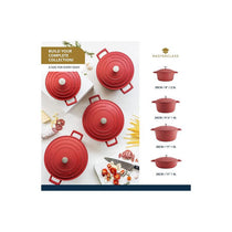 MasterClass Cast Aluminium Casserole Dish 20cm/2.5 Litres With Lid Small Induction Hob And Oven Safe Red