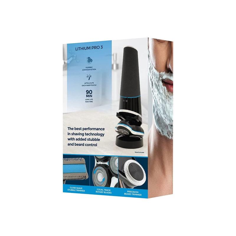Lloytron Paul Anthony Lithium Pro 3 USB Wet & Dry Rotary Shaver With Beard Trimmer Black