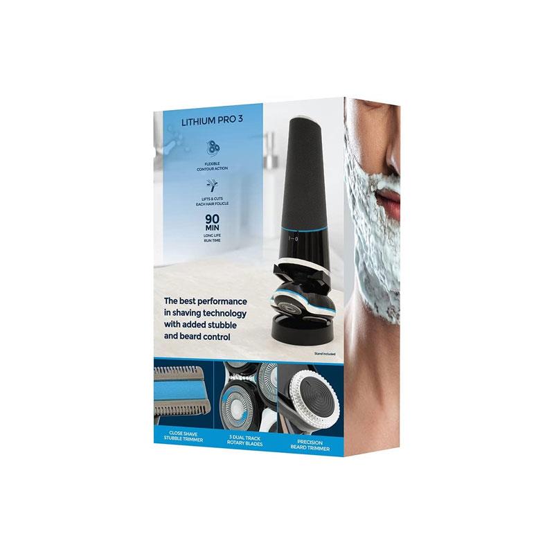 Lloytron Paul Anthony Lithium Pro 3 USB Wet & Dry Rotary Shaver With Beard Trimmer Black