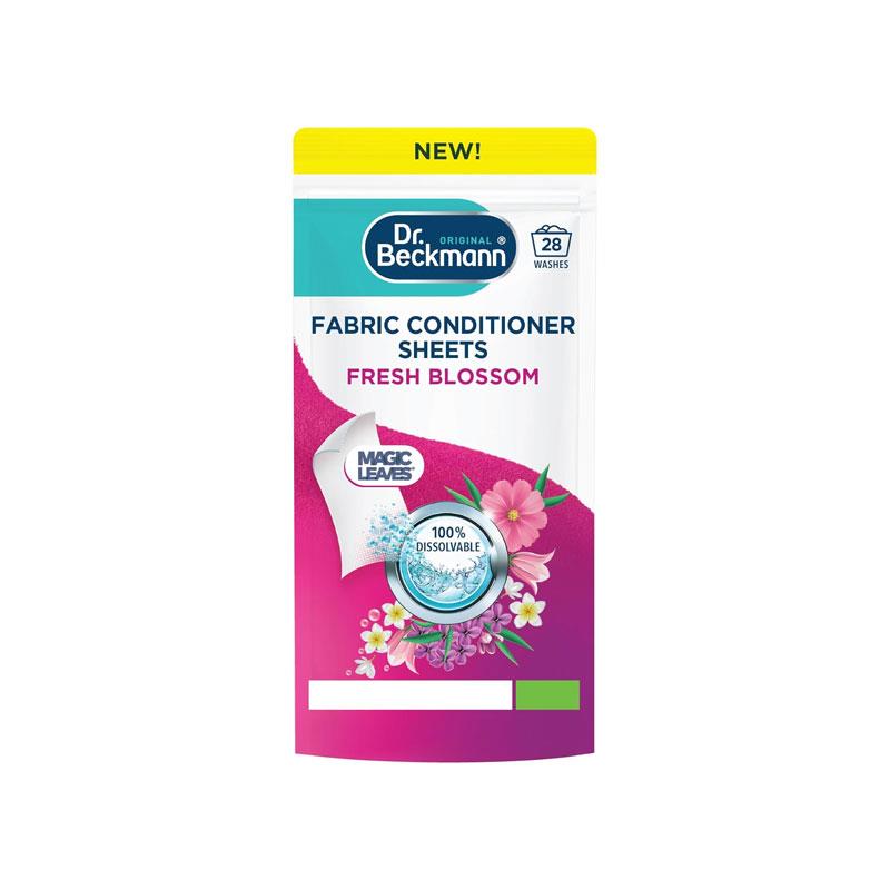Dr. Beckmann Fabric Conditioner Sheets Fresh Blossom 100% Dissolvable 14 Sheets/28 Washes