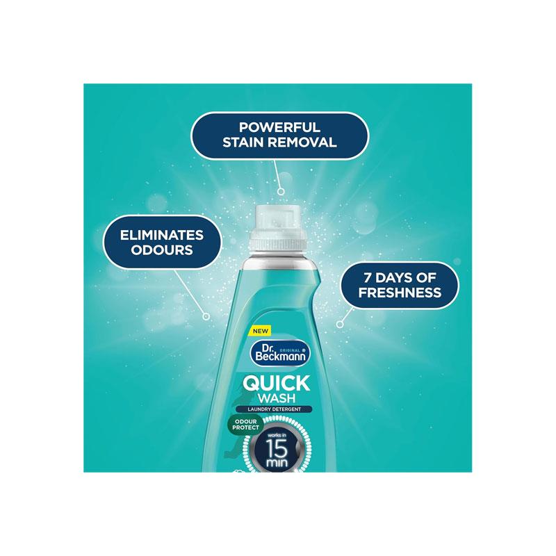 Dr. Beckmann Quick Wash Odour Protect Laundry Detergent Works In 15 Mins (54 Washes) 1620ml Secondary image