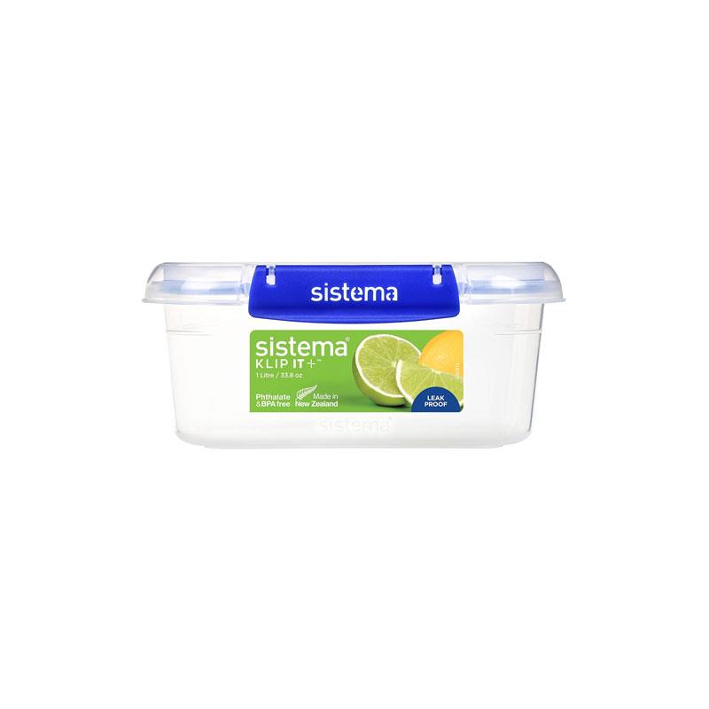 Sistema KLIP IT PLUS Leakproof Food Storage Containers Airtight Stackable School Lunch Boxes 1 Litres Secondary image