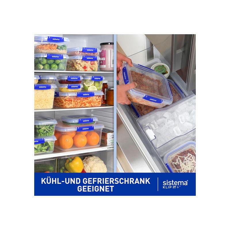 Sistema KLIP IT PLUS Leakproof Food Storage Containers Airtight Stackable School Lunch Boxes 3 Pack 1 Litres