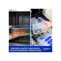Sistema KLIP IT PLUS Leakproof Food Storage Containers Airtight Stackable School Lunch Boxes 3 Pack 1 Litres
