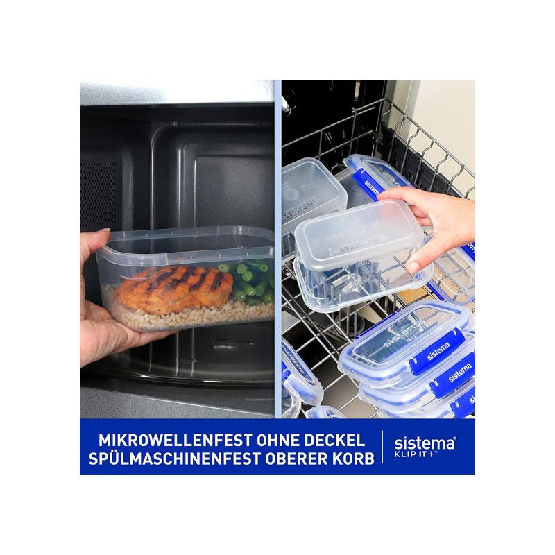 Sistema KLIP IT PLUS Leakproof Food Storage Containers Airtight Stackable School Lunch Boxes 3 Pack 1 Litres