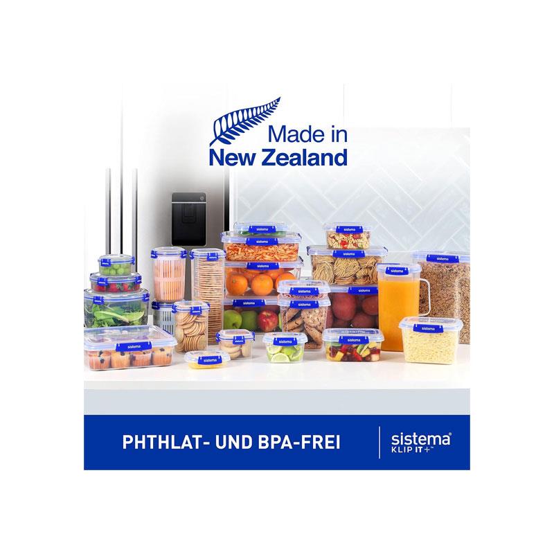 Sistema KLIP IT PLUS Leakproof Food Storage Containers Airtight Stackable School Lunch Boxes 3 Pack 1 Litres