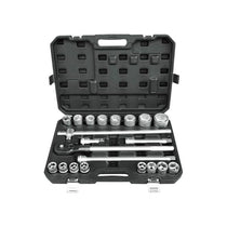 Hilka Tools 3/4 Inch Drive Socket Set Metric Chrome Vanadium Steel 21 Piece