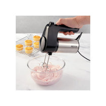 Judge Electricals Twin Blade Hand Mixer With Whisks And Dough Hooks 400W 5 Speed With Turbo Function Black/Silver