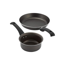 Judge Everyday 14cm Milk Pan And 24cm Frying Pan Non-Stick Coating Cookware 2 Piece Set Black