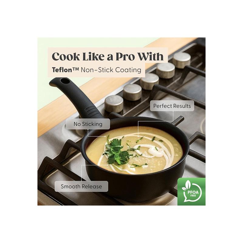 Judge Everyday 14cm Milk Pan And 24cm Frying Pan Non-Stick Coating Cookware 2 Piece Set Black