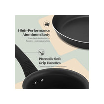 Judge Everyday 14cm Milk Pan And 24cm Frying Pan Non-Stick Coating Cookware 2 Piece Set Black
