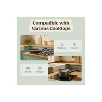 Judge Everyday 14cm Milk Pan And 24cm Frying Pan Non-Stick Coating Cookware 2 Piece Set Black