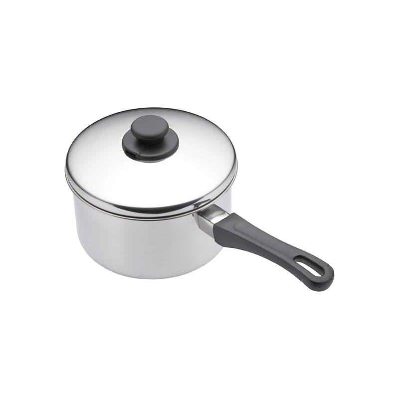 KitchenCraft Stainless Steel Extra Deep Saucepan 12cm With Lid And Heat-Resistant Handle Silver Main image