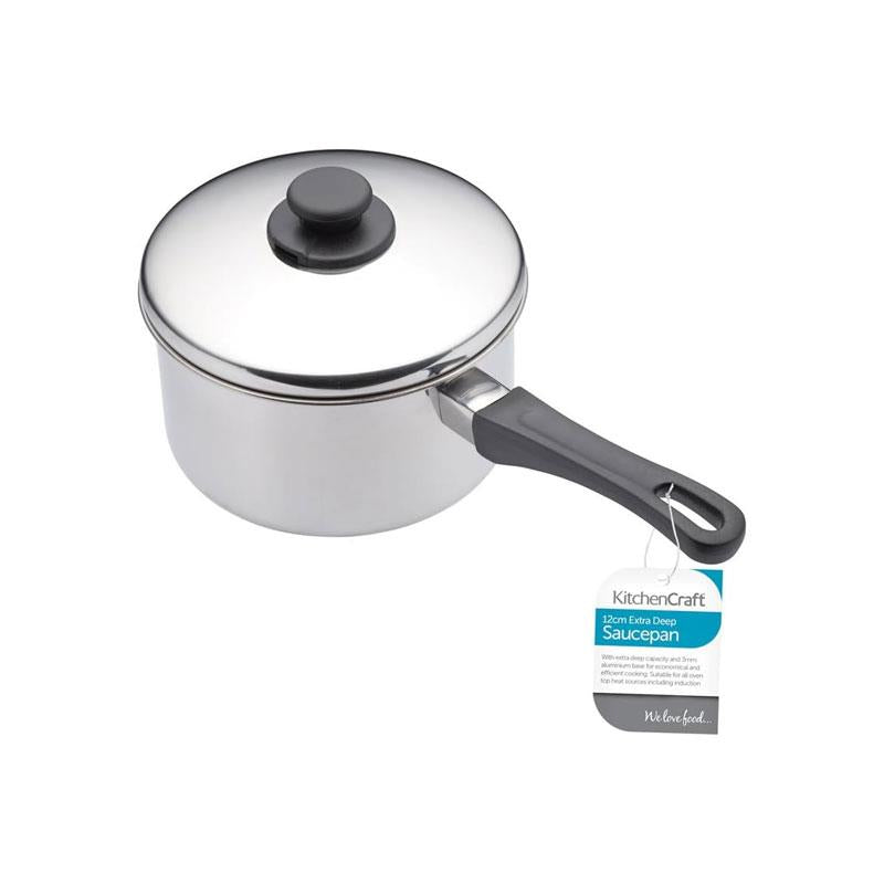 KitchenCraft Stainless Steel Extra Deep Saucepan 12cm With Lid And Heat-Resistant Handle Silver Secondary image