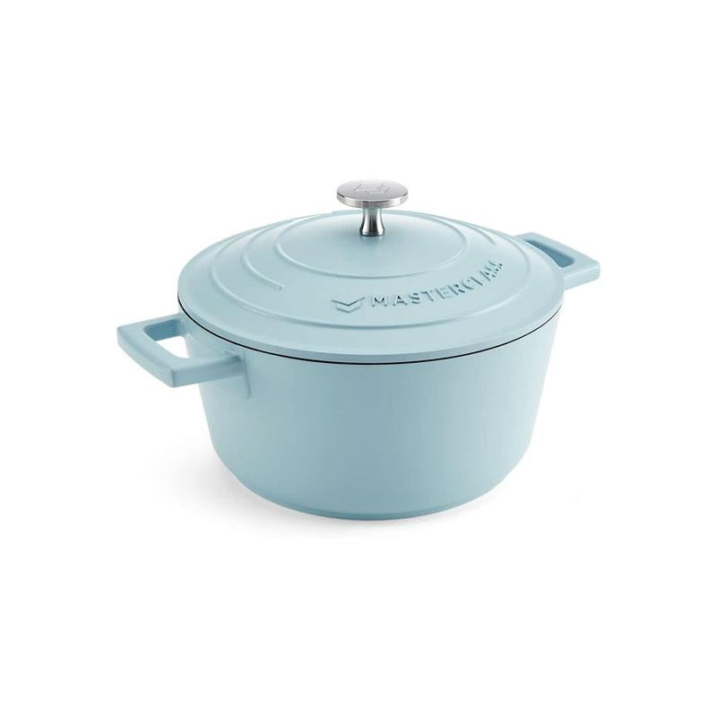 MasterClass Casserole Dish With Lid Cast Aluminium Small 20cm/2.5 Litres Sky Blue Main image
