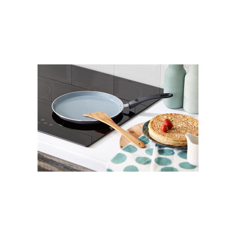 MasterClass Ceramic Non-Stick Induction-Safe Crepe Pancake Pan 24cm Black/Blue Secondary image