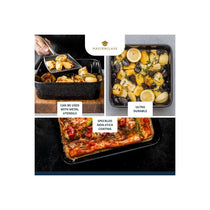 MasterClass Vitreous Enamel Roasting Pan Steel 40 x 28 x 7.5 cm Black