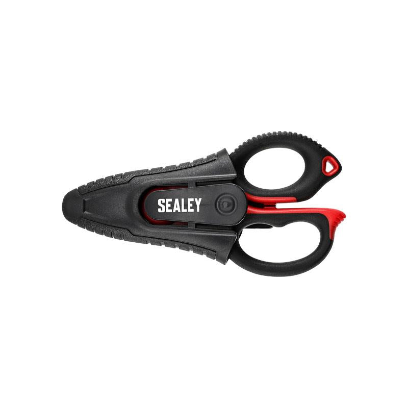 Sealey Premier Heavy-Duty Electrician's Shears 160mm Red/Black