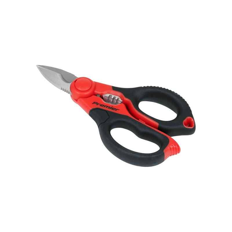 Sealey Premier Heavy-Duty Electrician's Shears 160mm Red/Black