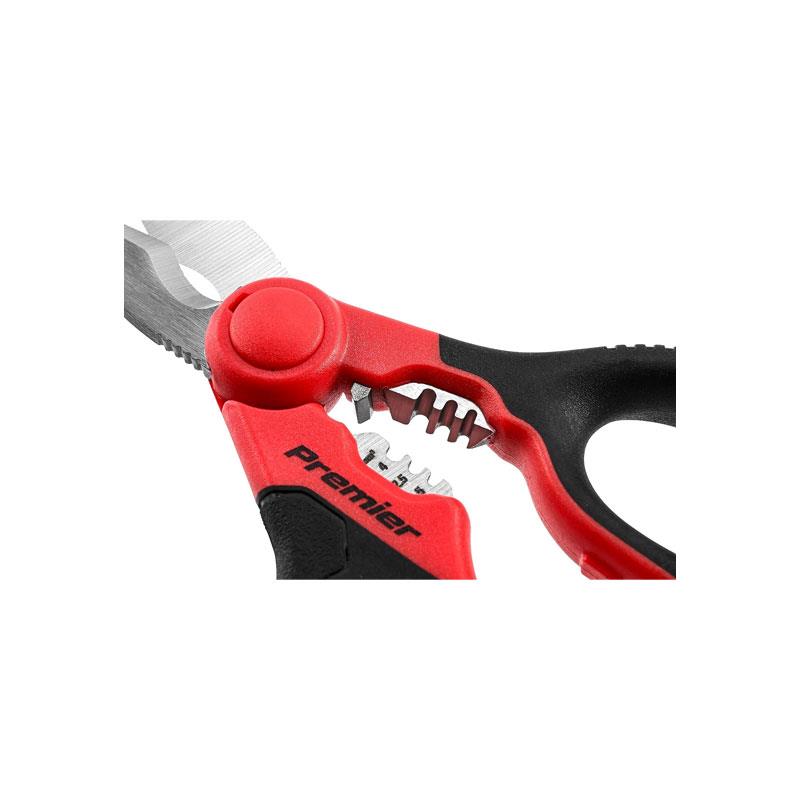 Sealey Premier Heavy-Duty Electrician's Shears 160mm Red/Black