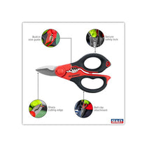 Sealey Premier Heavy-Duty Electrician's Shears 160mm Red/Black