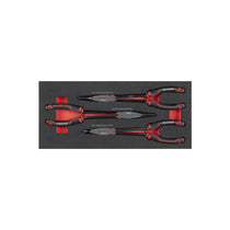 Sealey Premier Long Needle Nose Pliers Set With Tool Tray Straight Long Needle Nose Pliers Bent Long Needle Nose Pliers 45° Bent Long Needle Nose Pliers 90° 3 Pieces