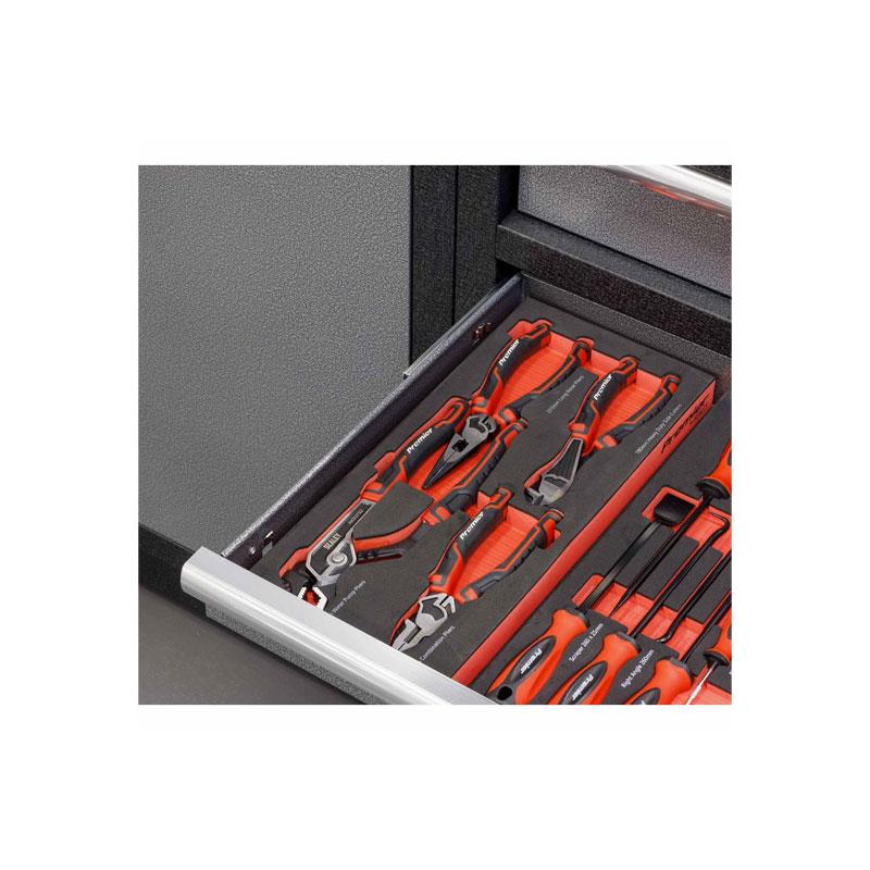 Sealey Premier Pliers Set With Tool Tray 175mm Combination Pliers 215mm Long Nose Pliers 180mm Heavy-Duty Side Cutters 250mm Water Pump Pliers 4 Pieces
