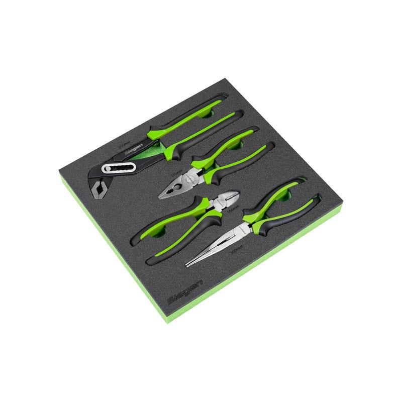 Sealey Siegen Comfort Grip Pliers Set 175mm Combination Pliers 160mm Side Cutters 200mm Long Nose Pliers 250mm Water Pump Pliers 4 Pieces Main image