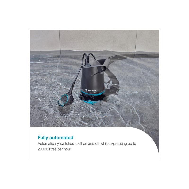 Gardena 2-In-1 Clear/Dirty Water Submersible Pump 20000 BASIC 20.000 L/H With Float Switch 550W Grey
