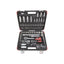 Hilka Tools 1/4 Inch And 1/2 Inch Dr Socket Set Metric 94 Pieces Black/Silver