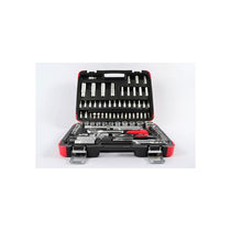 Hilka Tools 1/4 Inch And 1/2 Inch Dr Socket Set Metric 94 Pieces Black/Silver