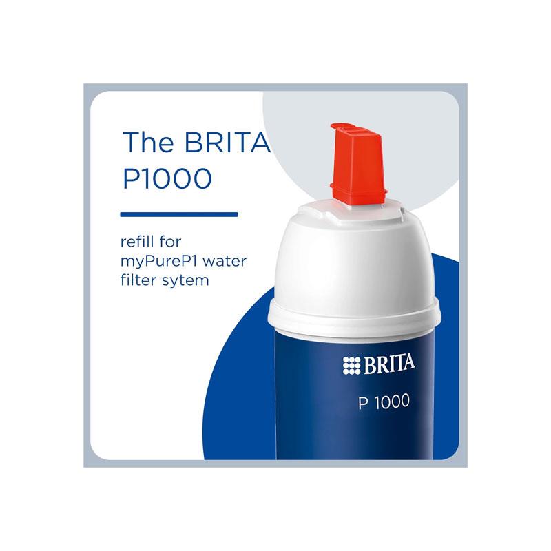 Brita P1000 Tap Water Filter Cartridge Reduces Chlorine Limescale Impurities White Secondary image