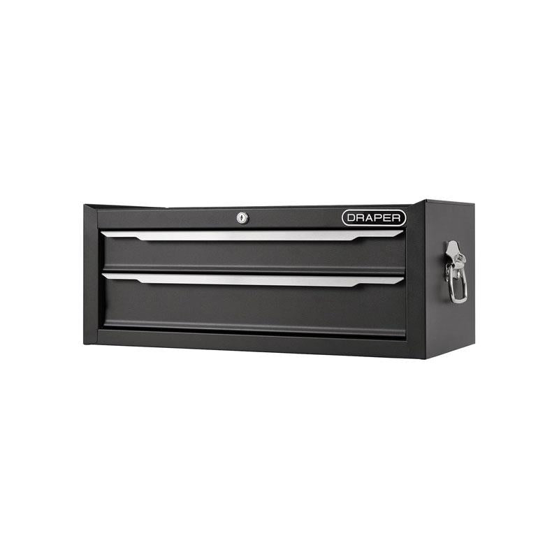 Draper Mid-Tool Chest 2 Drawer 26 Inch Workshop Tool Storage Lockable Black