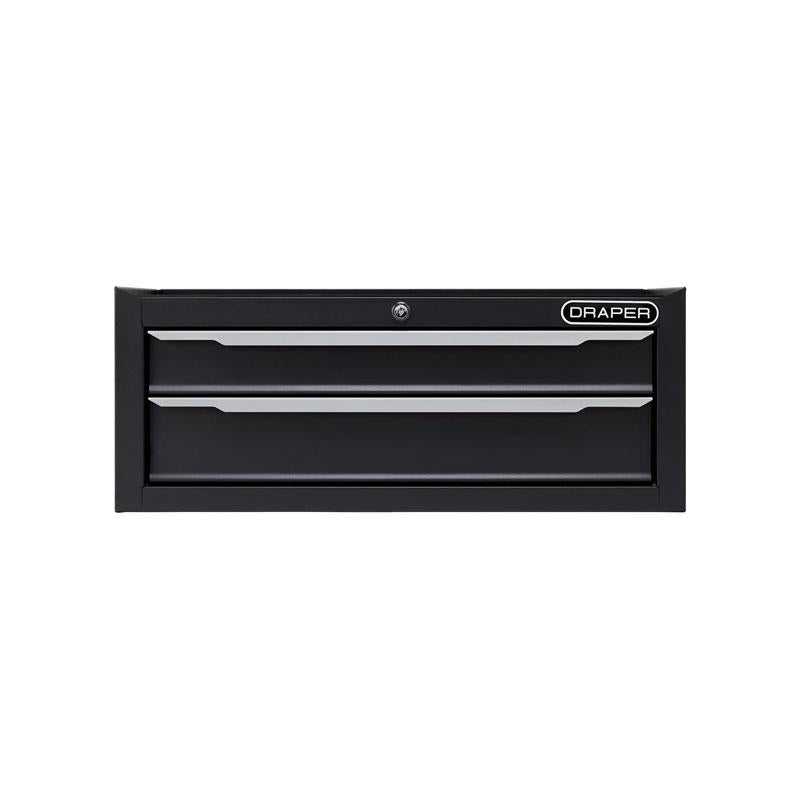 Draper Mid-Tool Chest 2 Drawer 26 Inch Workshop Tool Storage Lockable Black
