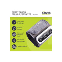 Kinetik Wellbeing Smart All In One Upper Arm Blood Pressure Monitor Fully Automatic With Bluetooth Universal Cuff (22-42cm) White