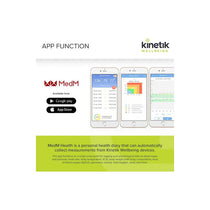 Kinetik Wellbeing Smart All In One Upper Arm Blood Pressure Monitor Fully Automatic With Bluetooth Universal Cuff (22-42cm) White