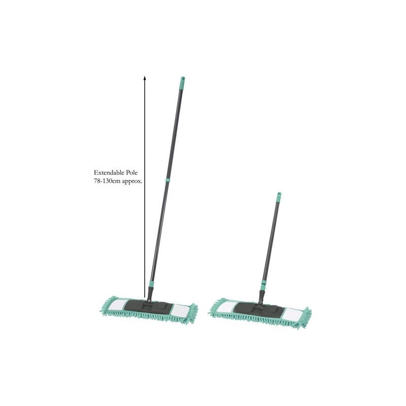 JVL Extendable Chenille Flat Floor Mop Super-Absorbent Turquoise Secondary image