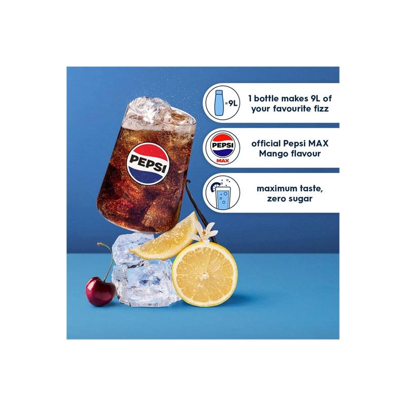 Sodastream Pepsi MAX Mango Fizzy Water Flavouring Syrup Sugar Free Soda Sparkling Water Drink Mix 440ml