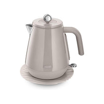 Delonghi Eclettica Electric Jug Kettle Stainless Steel 3000W 1.7 Litre Biscuit Beige