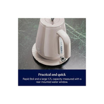 Delonghi Eclettica Electric Jug Kettle Stainless Steel 3000W 1.7 Litre Biscuit Beige