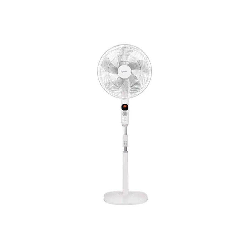 Igenix 16 Inch Digital Pedestal Fan 12 Speed Settings Oscillating Ultra Quiet Adjustable 12hr Timer And Remote Control White