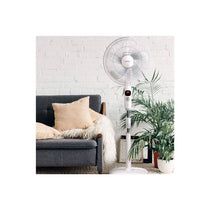 Igenix 16 Inch Digital Pedestal Fan 12 Speed Settings Oscillating Ultra Quiet Adjustable 12hr Timer And Remote Control White