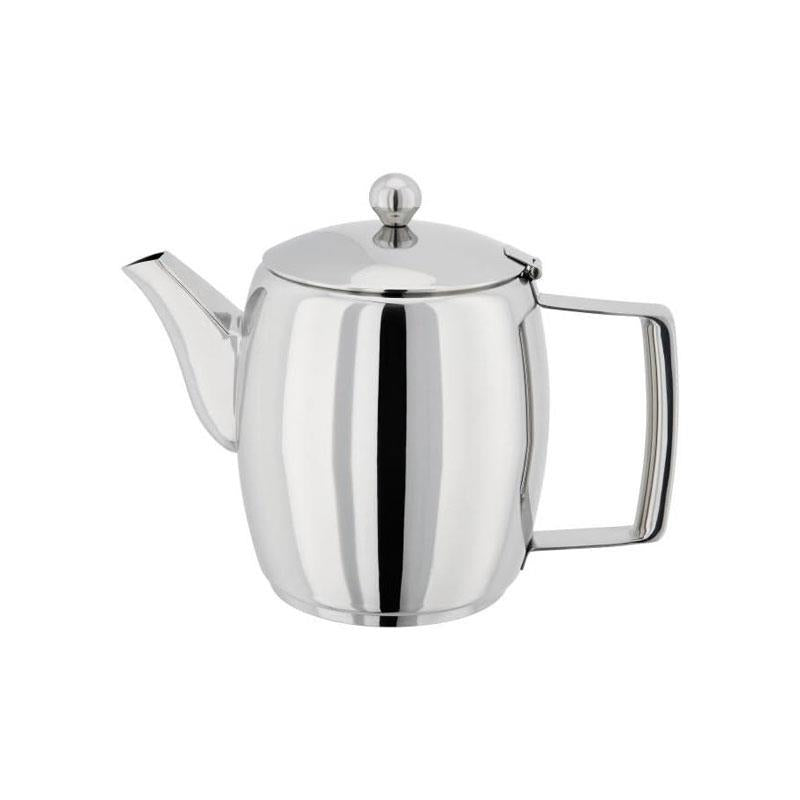 Judge Traditional Hob Top Teapot 10 Cup Large 2 Litres Stainless Steel Stovetop Tea Kettle Stay Cool Handle Non-Drip Spout Silver