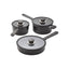 Judge Vista Ceramic Draining Cookware Set 16cm And 20cm Draining Pans 24cm Fry Pan With Glass Lids 3 Piece Black