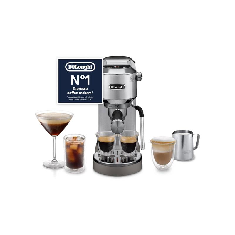 Delonghi Dedica Duo Manual Espresso Machine Advanced Milk Steam Wand Cold Brew Option Stainless Steel 1450W 1.2 Litres Silver Main image